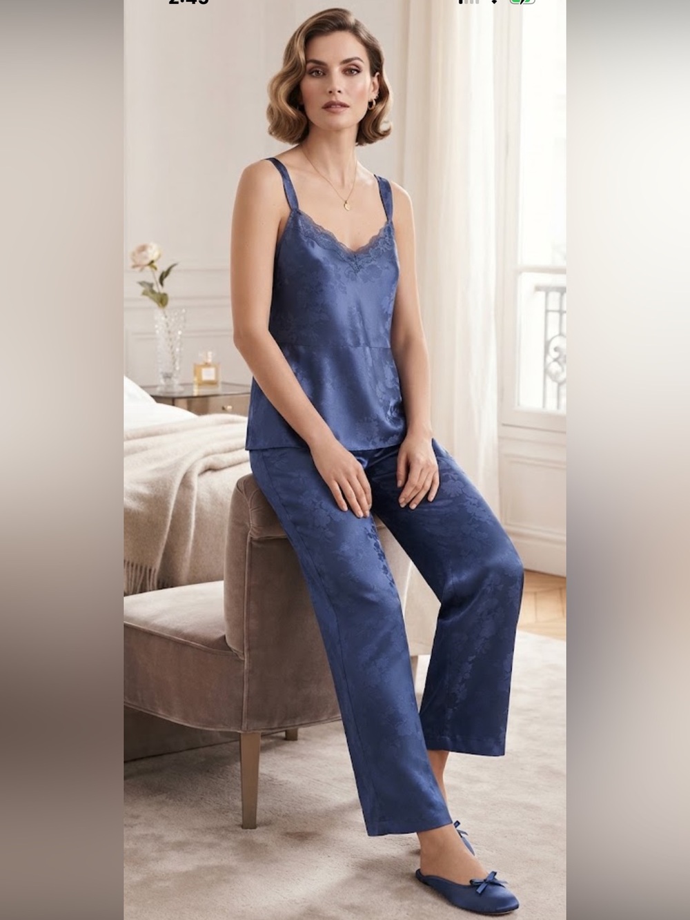Chantelle Darjeeling France Soft Satin Jacquard Pajamas Size L